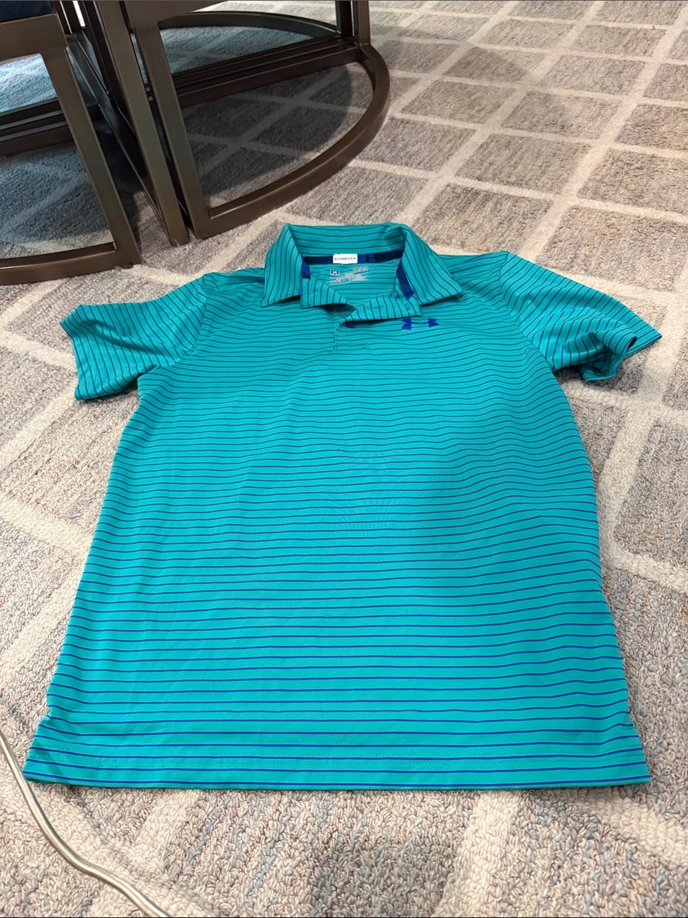 Under Armour Teal Striped Polo
